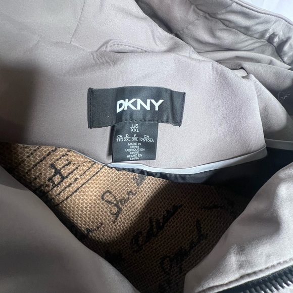 2XL DKNY Tan Jacket with Hood and Zipper Closure - Picture 5 of 5